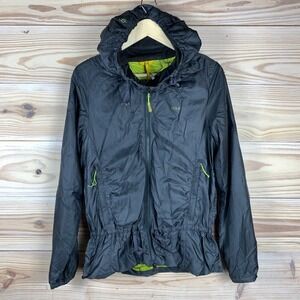 Lole Jacket Womens Medium Mid Season Hooded Peplum Cinch Gym Training Running